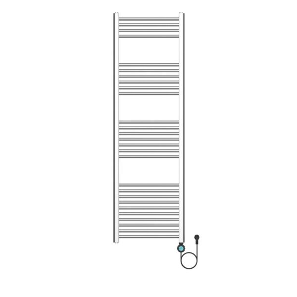 Elektrische handdoekdroger met digitale, programeerbare thermostaat smart wifi aansluiting rechts 700w 1600x500 mm geborsteld rvs
