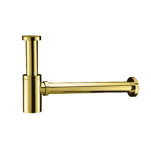 Sifon voor wastafel en fontein geborsteld goud (pvd)