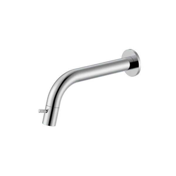 Stria koudwaterkraan wandmontage inkortbaar knop met verfijnde ribbelstructuur zonder afvoerplug chroom