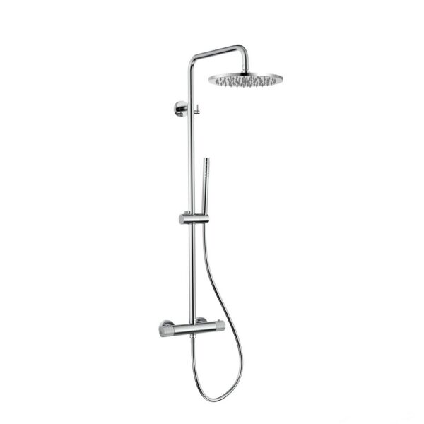 Stria regendoucheset thermostatisch cool touch hoofddouche 30 cm opbouw knoppen met verfijnde ribbelstructuur chroom