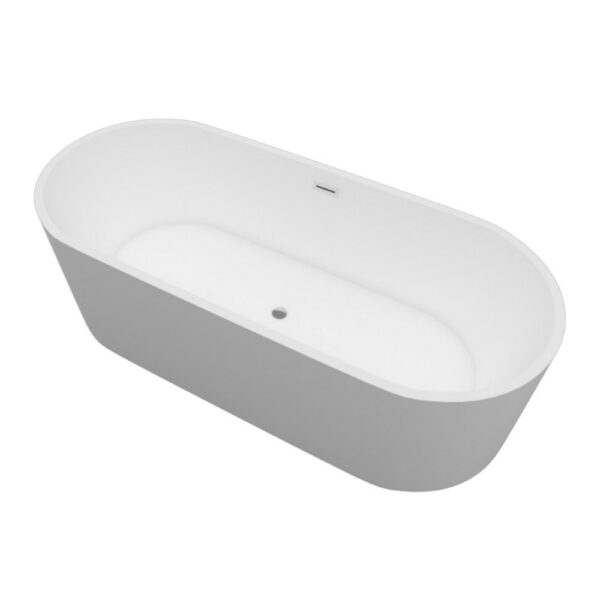 Vrijstaand bad solid surface 170x80x58,5 cm mat wit