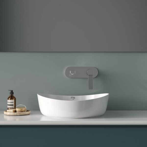 Creavit ruby rb140 waskom opbouw keramiek zonder overloop zonder kraangat 40x10x40 cm glanzend wit 2