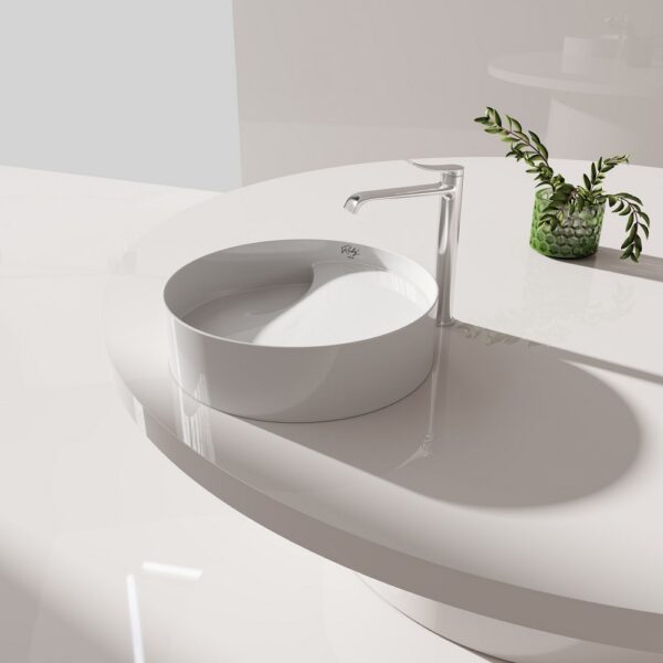 Creavit ruby rb141 waskom opbouw keramiek zonder overloop zonder kraangat 40x11x40 cm glanzend wit 3