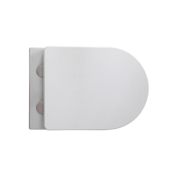 Muffly hangtoilet met ribbel randloos tornado flush met zitting duroplast soft close quick release keramiek 36,5x52x34,6 cm glanzend wit 2