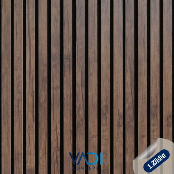 Akoestisch Wandpaneel - 60x280 cm - 1 Zijdig - 13 mm, ECO - L450 - ANTIEKE WALNOOT