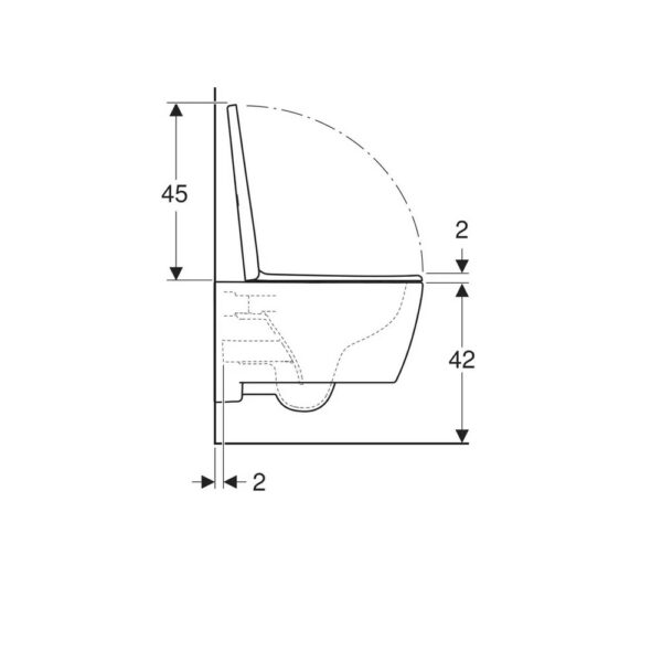 Geberit icon wandclosetpack rimfree inclusief softclose & quickrelease zitting t2