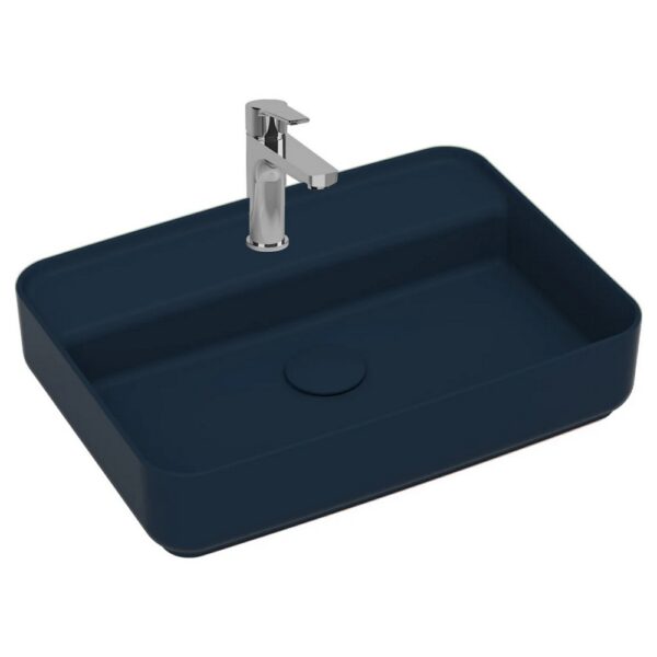 Isvea infinity rechthoekige wastafel 55 cm, blauw (met afvoerplug)