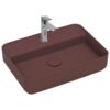 Isvea infinity rechthoekige wastafel 55 cm, maroon rood (met afvoerplug)