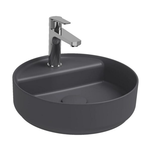ISVEA Infinity Ronde Wastafel 42 cm - Met Afvoerplug - Antraciet