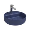 Isvea infinity ronde wastafel 42 cm met afvoerplug, blauw