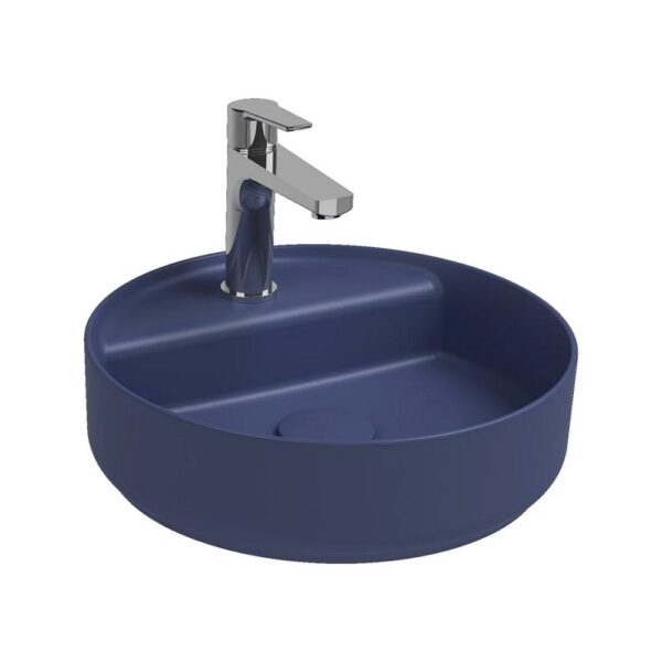 Isvea infinity ronde wastafel 42 cm met afvoerplug, blauw