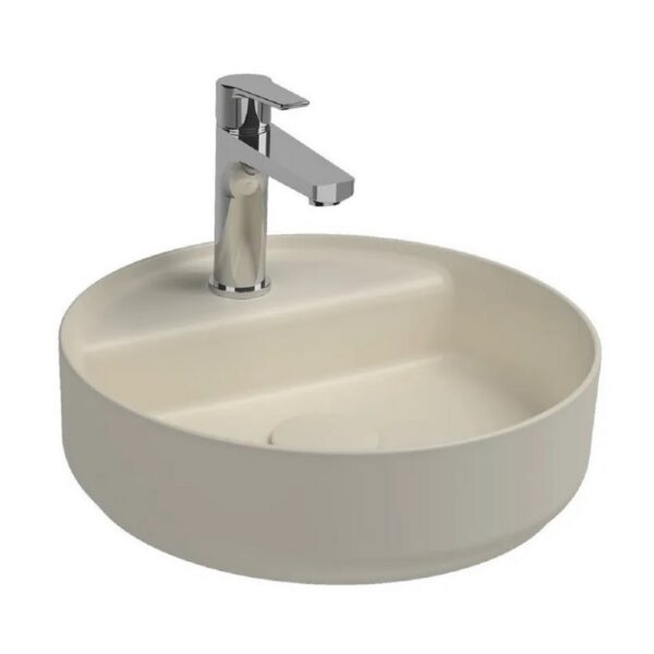 Isvea infinity ronde wastafel 42 cm met afvoerplug, ivoor