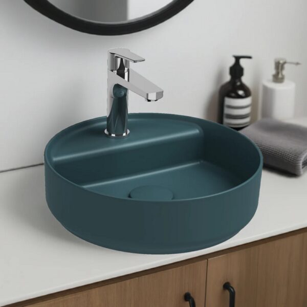 Isvea infinity wastafel rond, petrolgroen