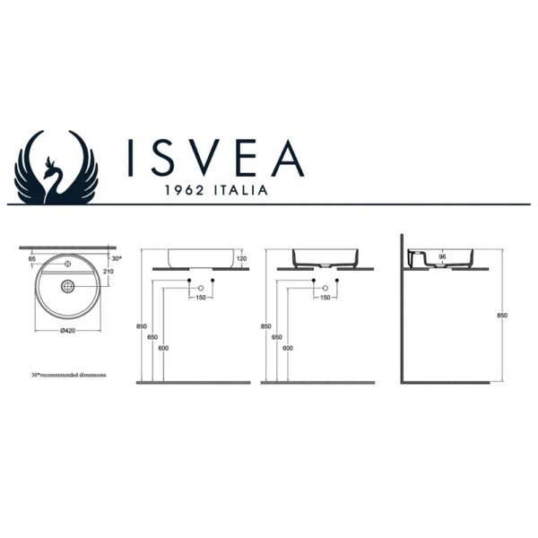 Isvea infinity wastafel rond t