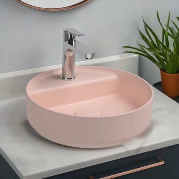 Isvea infinity wastafel rond, zalmroze
