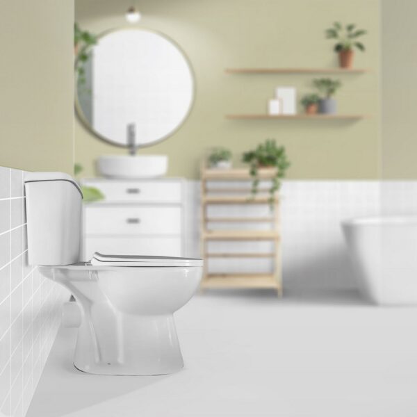 Pro complete duoblok staand toilet, p trap, dubbele spoeling, softclose zitting, glanzend wit 6