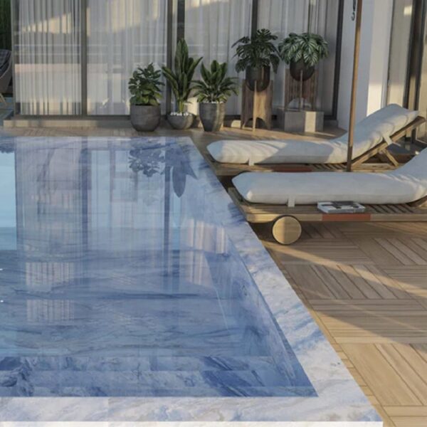 Bien Grassland Blue 60x120 cm Mat Blauw Marmerlook Vloer en Wandtegel