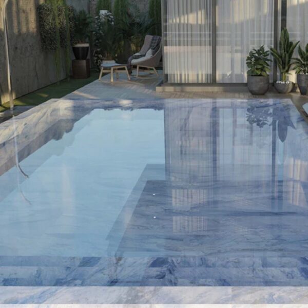 Bien Grassland Blue 60x120 cm Mat Blauw Marmerlook Vloer en Wandtegel
