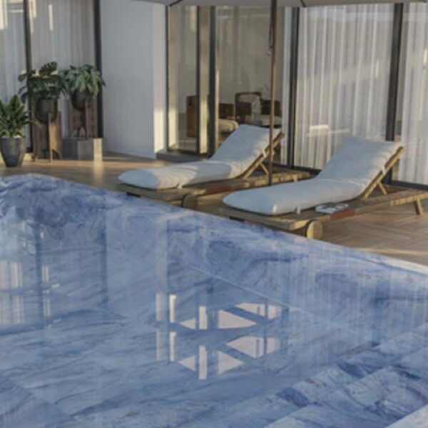 Bien Grassland Blue 60x120 cm Mat Blauw Marmerlook Vloer en Wandtegel