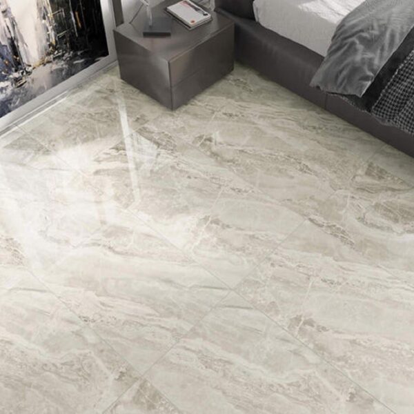 NG Kütahya Keops Latte 60x120 cm Hoogglans Grijs Steenlook Vloer en Wandtegel