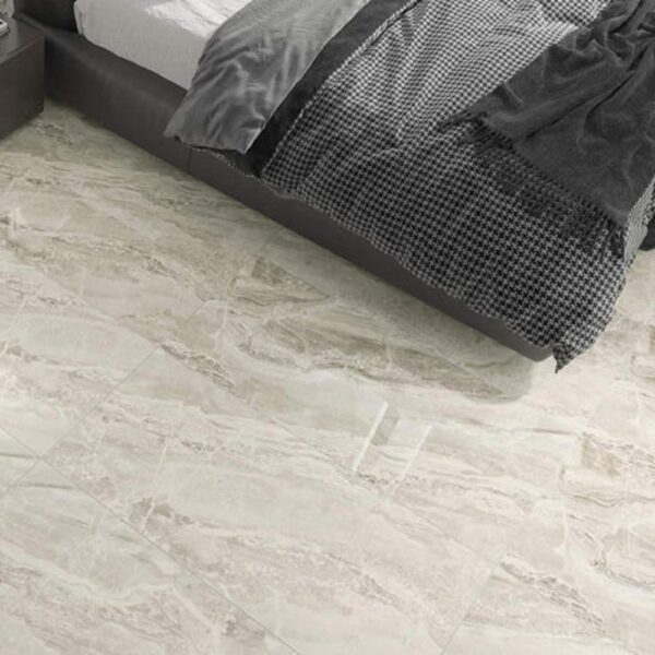 NG Kütahya Keops Latte 60x120 cm Hoogglans Grijs Steenlook Vloer en Wandtegel