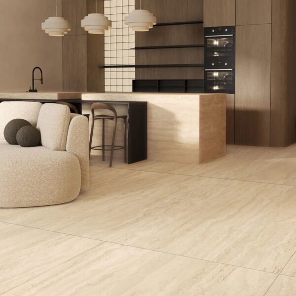 Ravel Beige Vloer en Wandtegel 60x120 cm Mat Beige Travertin