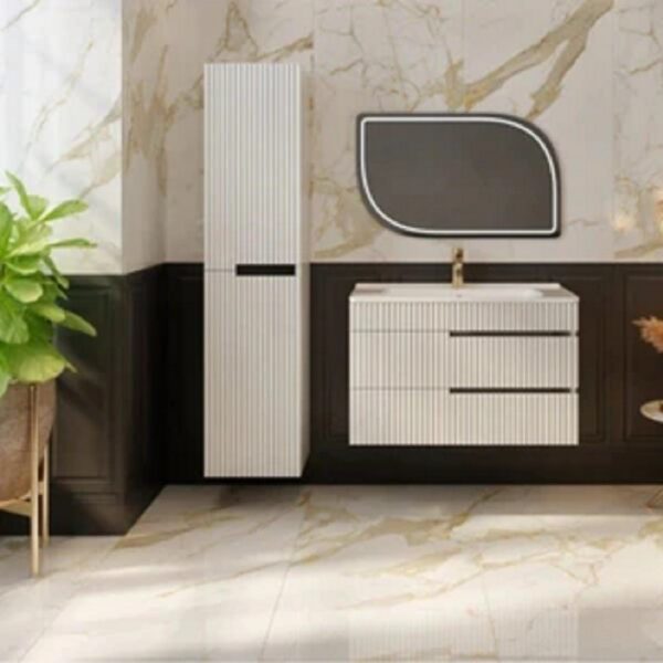 Seramiksan Gold Calacatta 60x120 cm Hoogglans Goud Marmerlook Vloer en Wandtegel