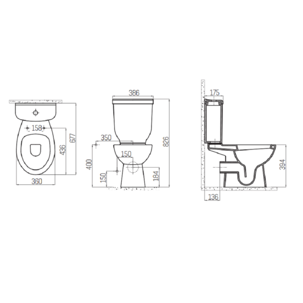 Creavit Sedef Staand Toilet Onderpot P Trap T