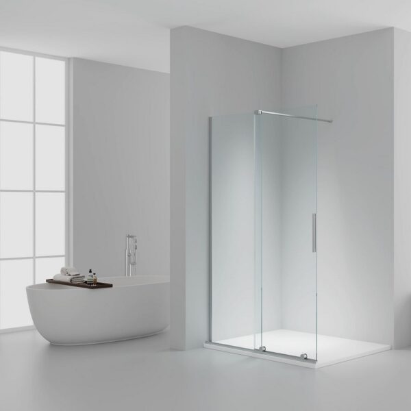 Inloopdouche met Schuifdeur voor Nis 120x200 cm 8 mm Veiligheidsglas Anti Kalk Coating