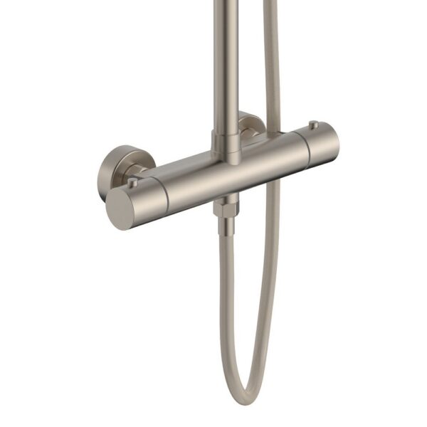 Optima Rondo Thermostatische Regendoucheset Opbouw Geborsteld RVS