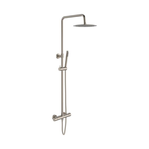 Optima Rondo Thermostatische Regendoucheset Opbouw Geborsteld RVS