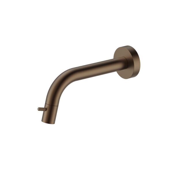 STRIA Koudwaterkraan Voor Wandmontage Knop Met Verfijnde Ribbelstructuur Inkortbaar Bruin Brons