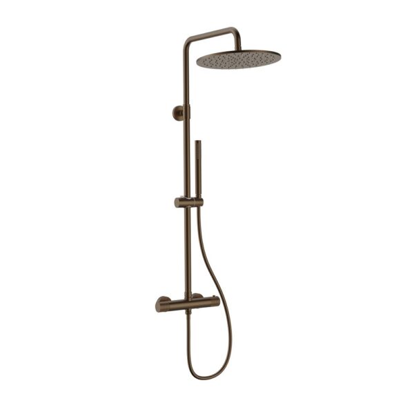 STRIA Thermostatisch Regendoucheset Cool Touch Knoppen met verfijnde ribbelstructuur Bruin Brons (PVD)