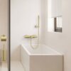 STRIA Thermostatische Badmengkraan Opbouw met Ribbelknoppen Geborsteld Goud (PVD)