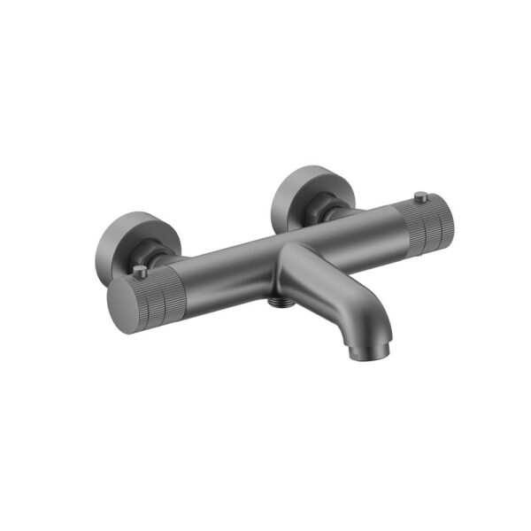 STRIA Thermostatische Badmengkraan Opbouw met Ribbelknoppen Gunmetal