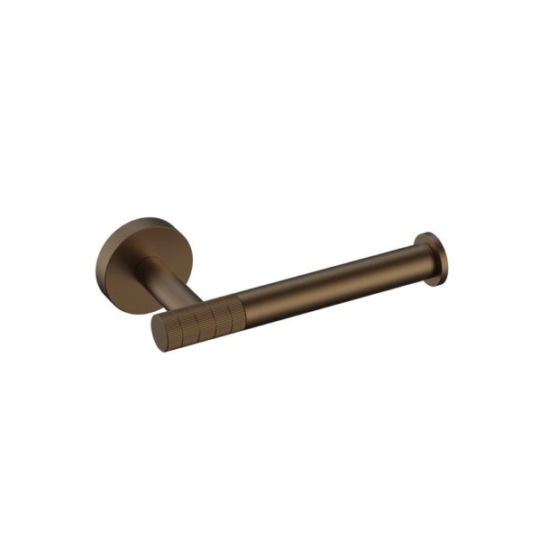 Stria Toiletrolhouder met Vaste Arm Afwerking Met Verfijnde Ribbelstructuur Bruin Brons (PVD)
