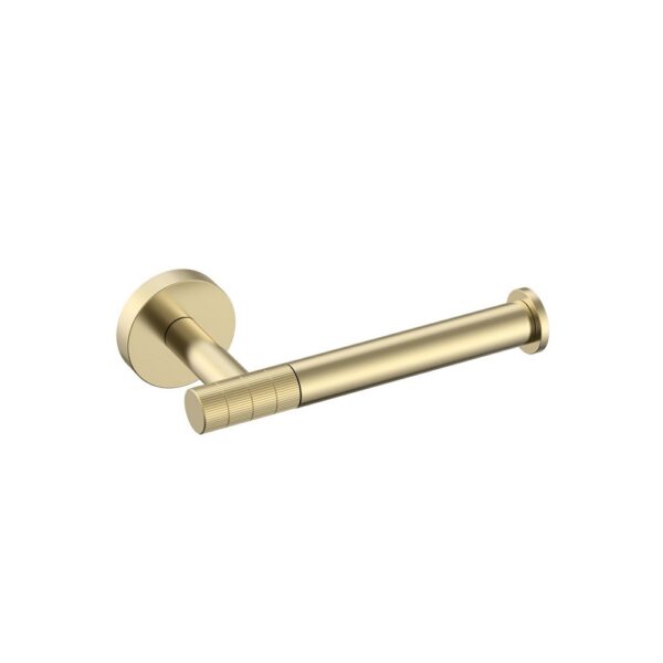 Stria Toiletrolhouder met Vaste Arm Afwerking Met Verfijnde Ribbelstructuur Geborsteld goud (PVD)