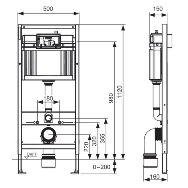 TECEbase ECO WC Inbouwframe met Base Reservoir t