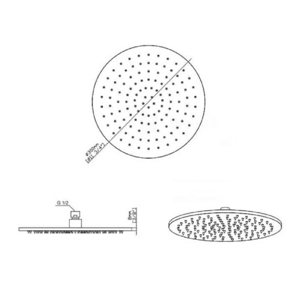UNIFORMA Ronde Hoofddouche 30 cm Luxe Regendouche