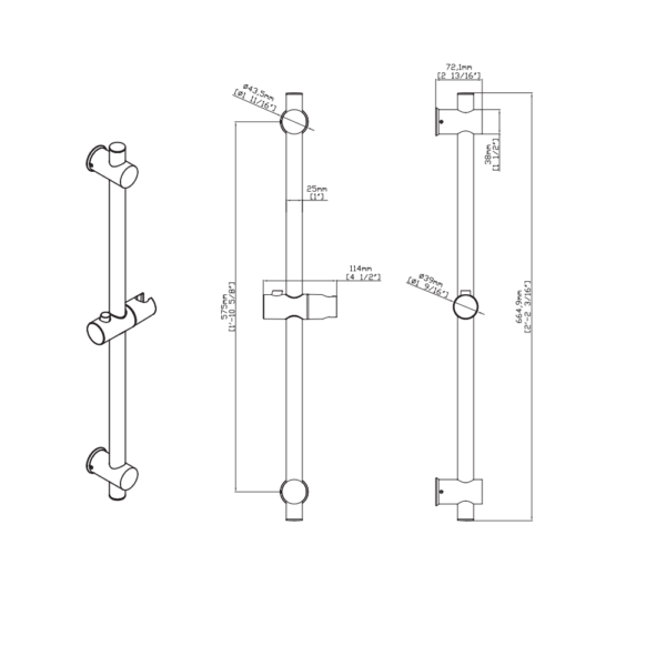 Uniforma Verstelbare Doucheglijstang 66 cm