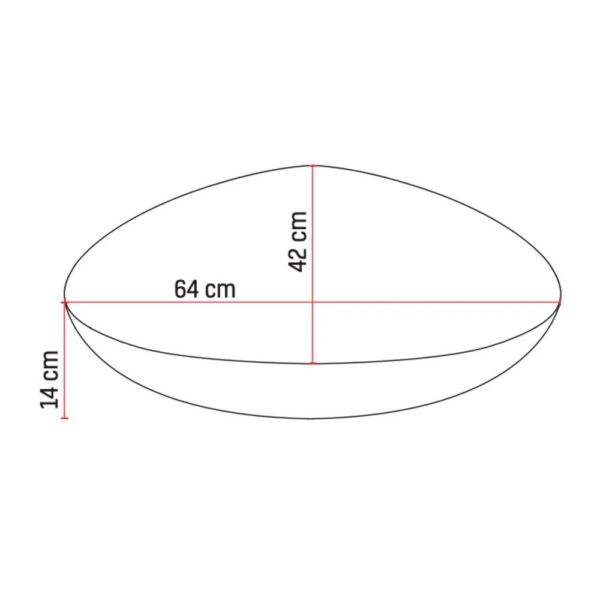 CORONA Solid Surface Ronde Opbouw Waskom 63x42x14 cm Witte Design Waskom