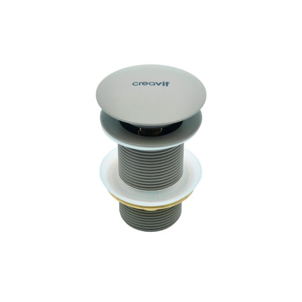 Creavit Afvoerplug Click Waste Keramiek 54” Koel Grijs Wastafel Afvoerstopper