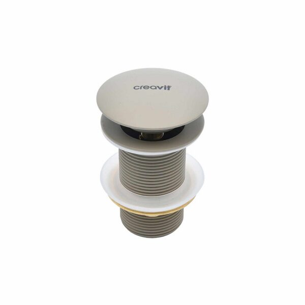 Creavit Afvoerplug Click Waste Keramiek 54” Mat Cappuccino Wastafel Afvoerstopper