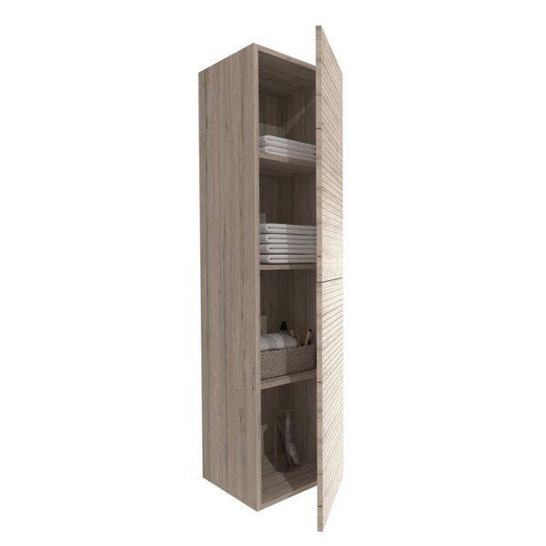 ELITE Badkamerkolomkast Licht Hout Met Horizontaal Reliëf