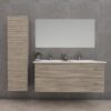 ELITE Wastafelonderkast 120 cm Licht Hout Badkamermeubel Met Horizontaal Reliëf Laden