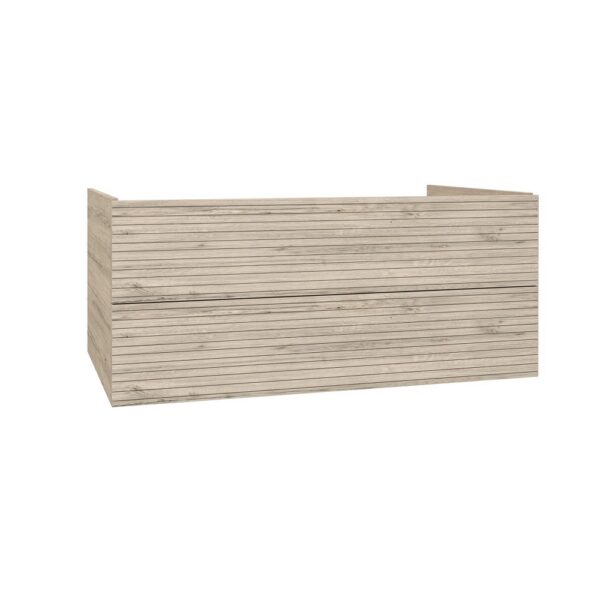 ELITE Wastafelonderkast 120 cm Licht Hout Badkamermeubel Met Horizontaal Reliëf Laden