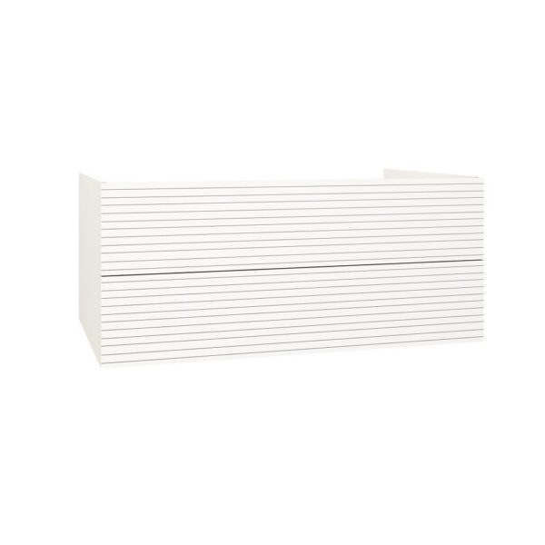 ELITE Wastafelonderkast 120 cm Mat Wit Badkamermeubel Met Horizontaal Reliëf Laden