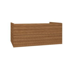 ELITE Wastafelonderkast 120 cm Walnoot Badkamermeubel Met Horizontaal Reliëf Laden