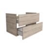 ELITE Wastafelonderkast 80 cm Licht Hout Badkamermeubel Met Horizontaal Reliëf Laden