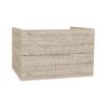 ELITE Wastafelonderkast 80 cm Licht Hout Badkamermeubel Met Horizontaal Reliëf Laden